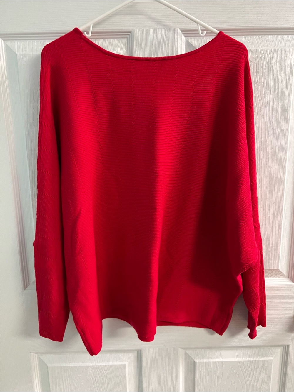 Cyrus Bright Red Scoop Neck Women's Pullover - Picture 5 of 6